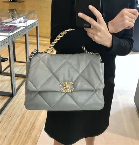 chanel 19 grey bag